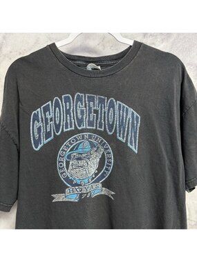 Vintage Georgetown University T Shirt Mens L/XL Faded College Y2K
